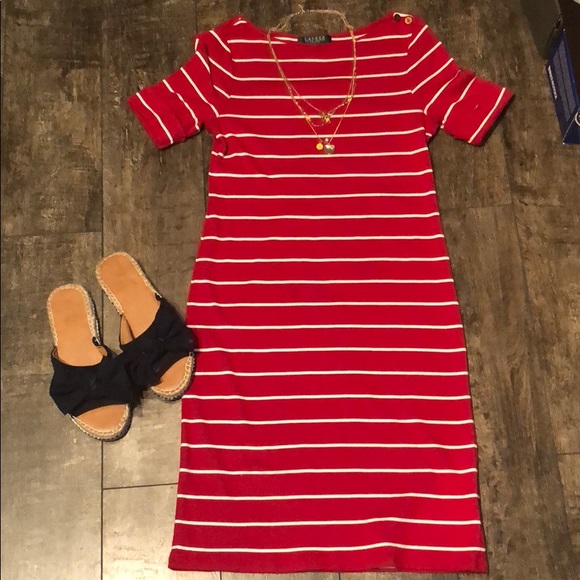 Ralph Lauren Dresses & Skirts - Stripped Red and white Dress